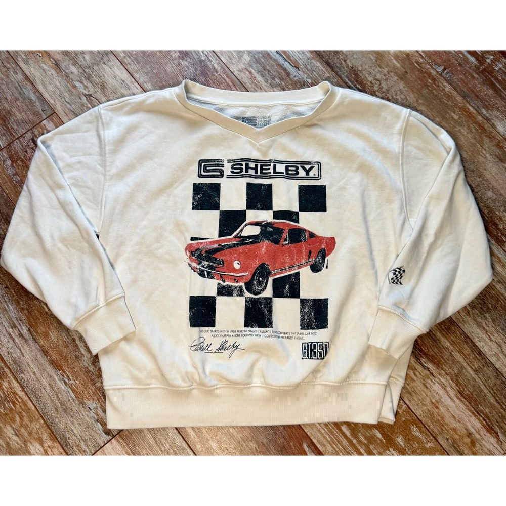 Shelby GT350 Sweatshirt Mens M 1965 Mustang Racing Graphic Carroll Shelby